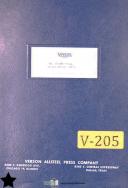 Verson-Verson No. 1062, Press Brake, Parts & Instructions Manual Year (1977)-No. 1062-04