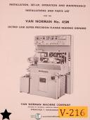 Van Norman-Van Norman No. 444, Rotarty surface Grinder, Instruct for Care & Ops Manual 1943-No. 444-02