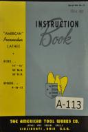 American Lathe 14", 15", 16", 20" MD, 20" HD Operators Manual