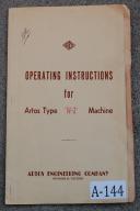 Artos W-3 Operating & Parts List Instructions Manual