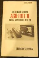 ACU-RITE II Digital Readout DRO Operators Manual