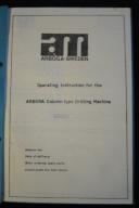Arboga B2508 Instructions. Column Drilling Machine