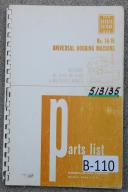 Barber Colman Hobbing No. 16-16, 16-36, 16-56 Parts Manual Year (1963)