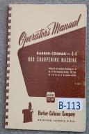 Barber Colman Gear Sharpening No. 4-4 Operation Manual & Parts