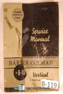 Barber Colman No. 8-10 Vertical Hobbing Parts Manual