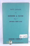 Bardons & Oliver No. 7 Turret Lathe Parts Manual