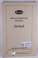 Bullard 24" Vertical Turret Lathe Parts List Manual
