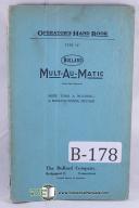 Bullard Type A Mult-Au-Matic Operation Manual Year (1930)