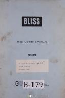 Bliss 21 1/2-B, A-110-1 Inclinable Press Service Machine Manual