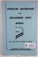 barnesdril 221 1/2 Drilling & Tapping Operation Parts Manual