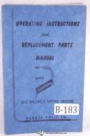 Barnesdril 242 Drilling & Tapping Machine Operation Parts Manual