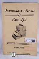 Barnes Drill Kleenall P & MP Filter Instructions & Parts Manual