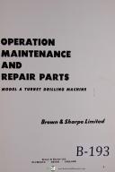Brown & Sharpe Model A Turret Drilling Operation Manual