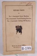 Brown & Sharpe No. 2 Auto. Screw Machine Parts Manual