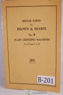 Brown & Sharpe 5 Plain Grinder Repair Parts Manual