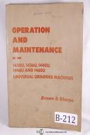Brown & Sharpe 1430U, 1436U, 1440U,1448U, 1460U Operation Manual