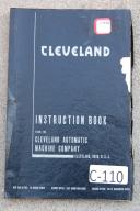 Cleveland A & B Single Spindle Operation & Parts Manual