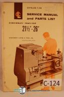 Cincinnati TrayTop 21"-26" Lathe Operation Parts Manual