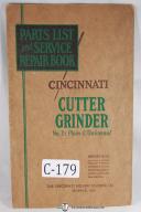 Cincinnati No. 1 1/2 Plain Universal Cutter Grinder Parts Manual
