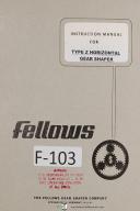 Fellows Z Type Horizontal Gear Shaper Instruction Manual Year (1942)