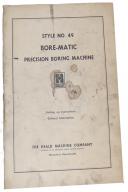 Heald Bore-Matic Style 49 Set up and Operations Manual