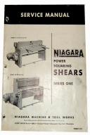 Niagara Shear Series ONE Shear Service,Parts, Operation Manual