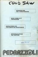 Pedrazzoli Coldsaw Instructions and Maintenance Manual