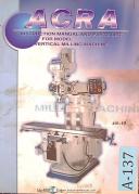 AM-2V Instructions and Parts Manual Vertical Milling Machine JIH Fong Acra 