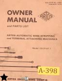 Artos-Artos CS-6, Wire Stripper Owner\'s and Parts Manual 1977-CS-6-02