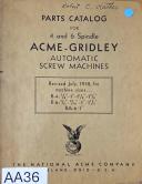 Acme Gridley-Acme- Gridley Toolholder and Attachments Manul 4Spindle Bar Automatics Catalog No T-4-Catalog No 4, 4 Spindle-05
