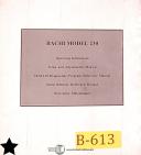 Bachi-Bachi 110, Bench Taper Operations Maintenance and Wiring Manual 1988-110-05