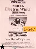 Chicago-Chicago 2000 Lb., 39997 Electric Winch Operations and Assembly Manual-2000 Lb.-39997-01