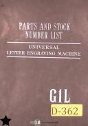 Deckel G1L, Universal Letter Engraving Parts Manual