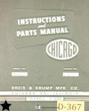 Chicago-Dreis & Krump-Chicago Dreis & Krump 1012C, Press Brakes, Instructions and Parts Manual 1964-1012C-01
