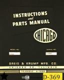 Chicago-Dreis & Krump-Chicago Dreis Krump UHS Series, Shear Instructions Parts and Wiring Manual-UHS Series-UHS/IP-7008-05