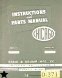 Chicago-Dreis & Krump-Chicago Dries & Drump, SBA104 Hydraulic Bending Machine Operation & Parts Manual-SBA104-03