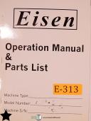 Eisen CP-27, Finishing Machine Parts List Manual