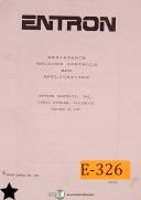 Entron-Entron EN1000, EN300 Controls, Electrical Instructions Operations and Parts Manual 1989-EN1000-EN300-03