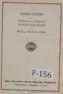 Fellows 7-Type High Speed Gear Shapers Machine Operations Manual 1951 