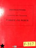 Fosdick-Fosdick 44 54 56, Jig Borer Operations Maintenance and Parts Manual 1956-44-54-56-04