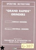 Gallmeyer-Livingston-Grand Rapid-Grand Rapids Gallmeyer & Livingston 60 & 62 Grinder Operation Maintenance Manual-60-62-01