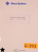 Greco-Greco Systems OM-5066, CNC Minifile Operations and Programming Manual 1988-OM-5066-01