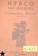 Hybco-Hybco 700, 701 and 702, Tap Grinder Instructions and Parts Manual 1947-1100-700-701-702-901-01
