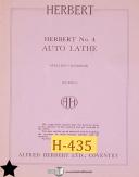 Herbert-Herbert No. 4, Auto Lathe Operations Installation and Maintenance Manual-4-No. 4-01