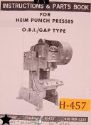 Heim-Heim 30 Ton and 50 Ton, Punch Press Instructions Wiring and Parts Manual-30 Ton-50 Ton-01