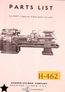 Hendey-Barber Colman-Hendey Lathe \"1904 Design\", Repair Parts Manual-12 x 19-01