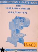 Heim-Heim OBI/Gap Type Punch Press Instructions and Replacement Parts Manual 1976-Gap-OBI-01