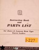 Jones & Lamson-Jones & Lamson No. 5, Ram Type Turret Lathes, Instructions and Parts Manual 1957-No. 5-06