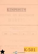 Kempsmith 2 Model G and GE, Milling Oeprations Maintenance Manual 1952