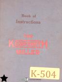 Kempsmith-Kempsmith 33, Production Miller Operations and Parts Manual 1928-33-02